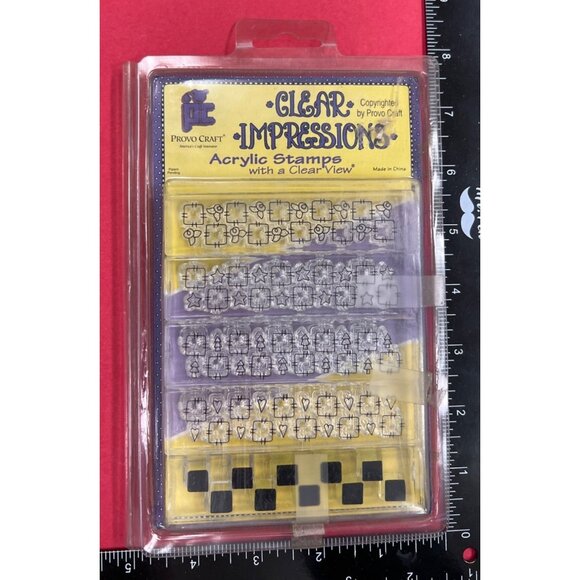 Provo Craft Clear Impressions Acrylic Stamp Set 35-9188 Seasonal Holiday Border - Picture 1 of 2